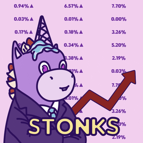 Stonks Purple Unicorn In Suit GIF
