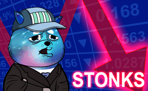 Stonks Sad Blue Animal GIF