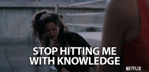 Stop Hitting Me With Knowledge GIF