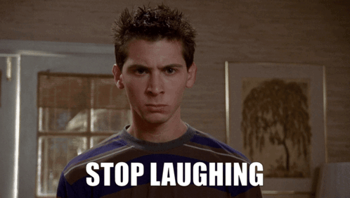 Stop Laughing Im Serious GIF