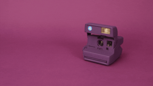 Stop Motion Purple Polaroid Camera GIF