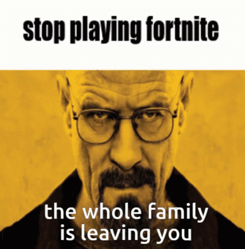 Stop Playing Fortnite Walter White Meme GIF
