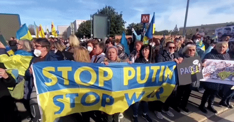 Stop Putin Stop War People Banner GIF