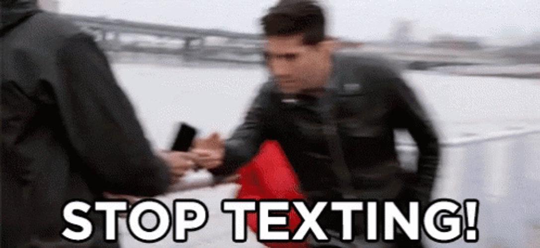 Stop Texting Throws Phone Prank GIF
