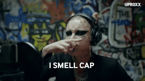 Stop The Cap Goth Lady Smells Cap GIF