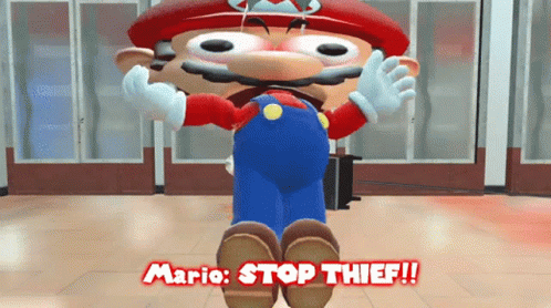 Stop Thief Mario Angry GIF