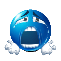 Stop This Madness Blue Emoji Sticker GIF