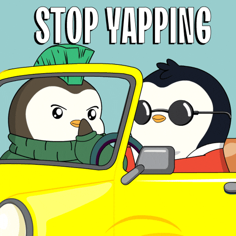 Stop Yapping Cool Pudgy Penguins GIF