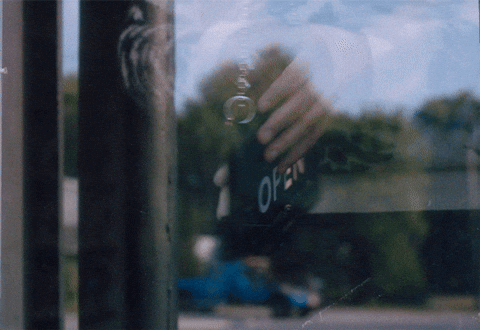 Store Open Sign Display Glass Door GIF