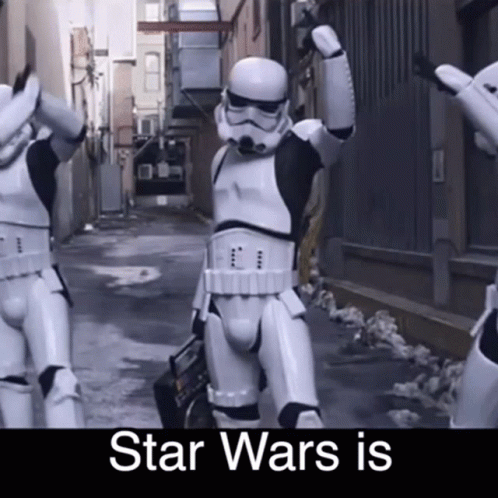 Storm Trooper Arms Raised in Alleyway Star Wars