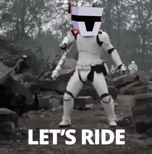 Storm Trooper Dancing in Dirt Lets Ride