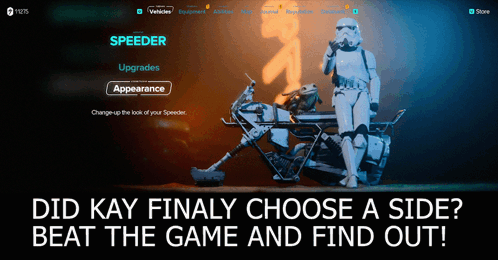 Storm Trooper Next to Motorcycle Did Kay Choose Side