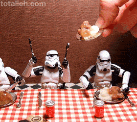 Stormtrooper Action Figures at Dinner