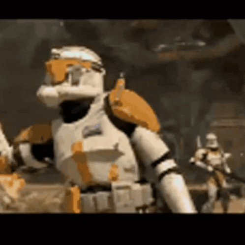 Stormtrooper Holding Gun in Video Game