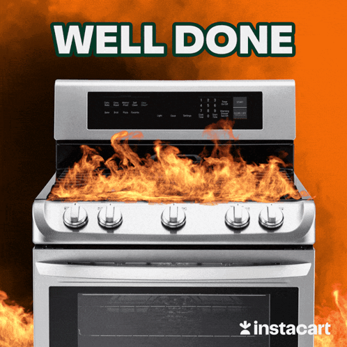 Stove With Flames Well Done
