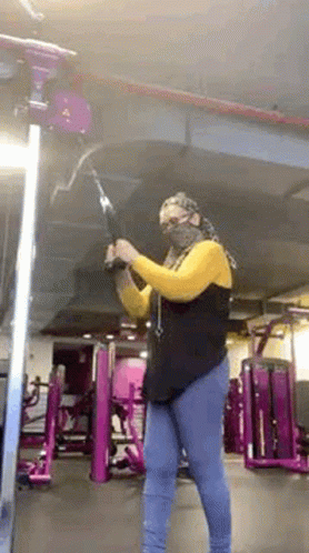 Straight Arm Pulldown At The Gym GIF