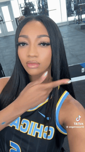 Straight Hair Angel Reese GIF