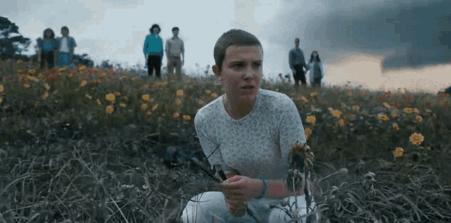 Stranger Things 4 Flower Field GIF