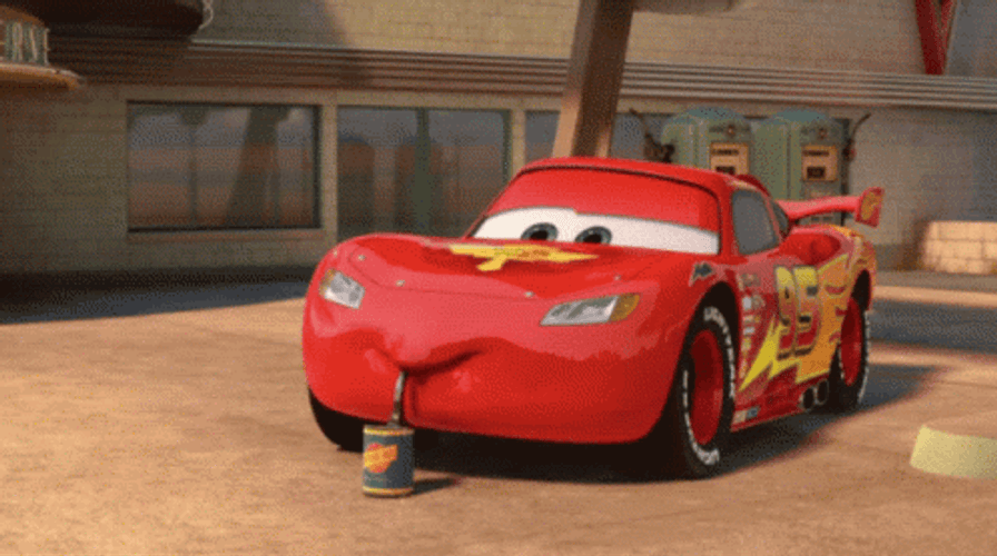 Straw Sip Lightning McQueen Cars GIF