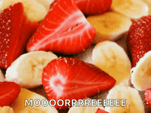 Strawberries Bananas Close Up Moooorrrreeeee