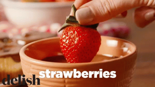 Strawberry Chocolate Dip Dessert GIF