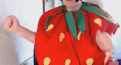Strawberry Costume Happy Dance GIF