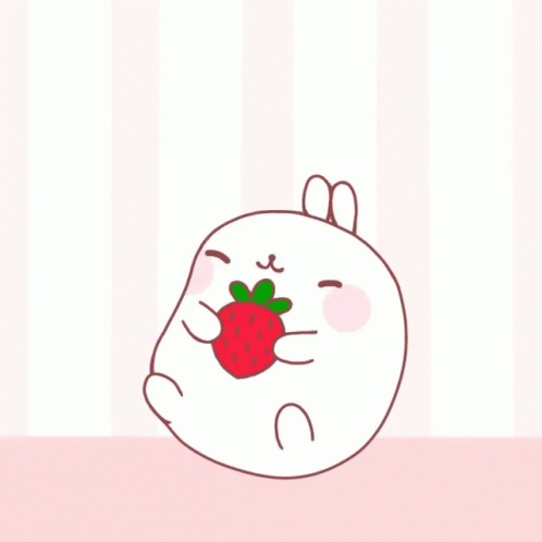 Strawberry Hug Cute Molang Rabbit GIF
