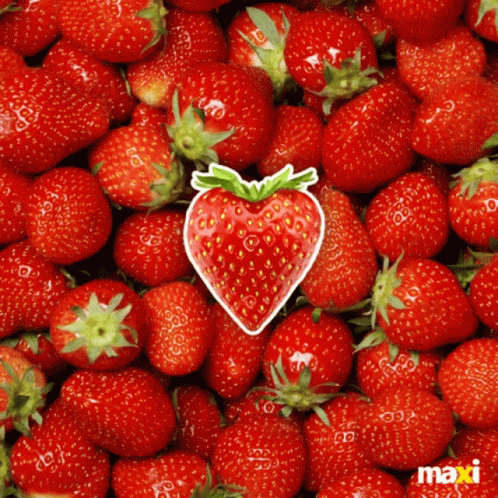 Strawberry Love Beating Heart GIF