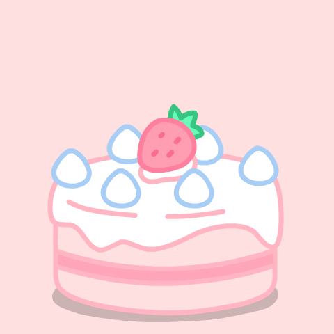 Strawberry Pink Cake Happy Birthday GIF