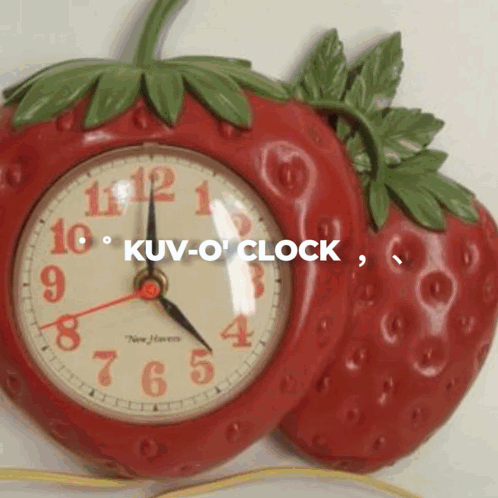 Strawberry-Shaped Clock Showing 4:20