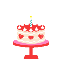 Strawberry Shortcake Birthday Cake Sticker GIF