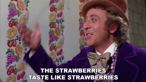 Strawberry Willy Wonka Gene Wilder GIF