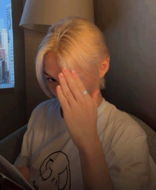 Straykids Felix Covering His Face Hiding Meme GIF