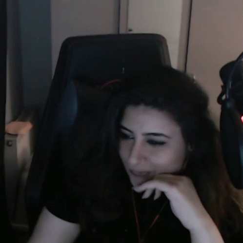 Streamer Girl Scratching GIF