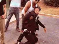 Street Brawl Weak Guy Fainting GIF