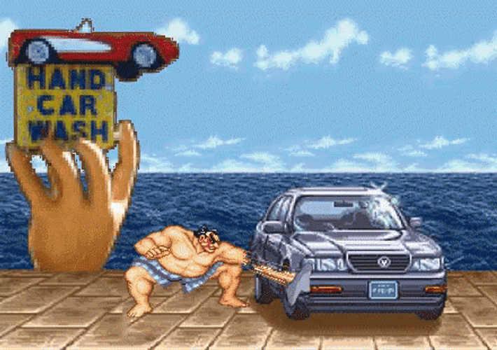 Street Fighte 2 Honda Car Wash GIF