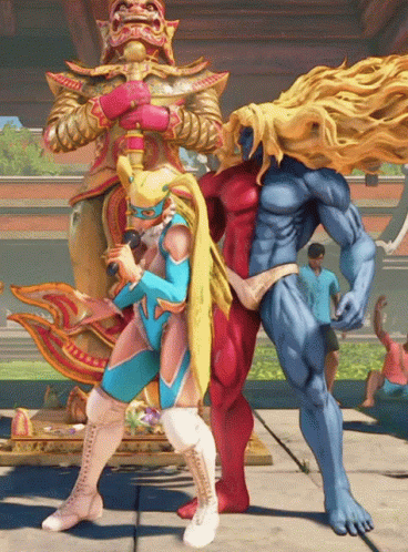 Street Fighter Rainbow Mika GIF