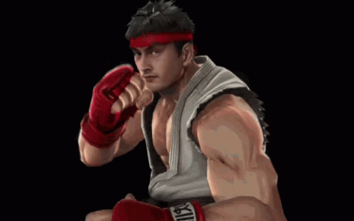 Street Fighter Ryu Releasing Hadoken GIF