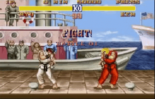 Street Fighter Ryu Vs Ken Battle GIF