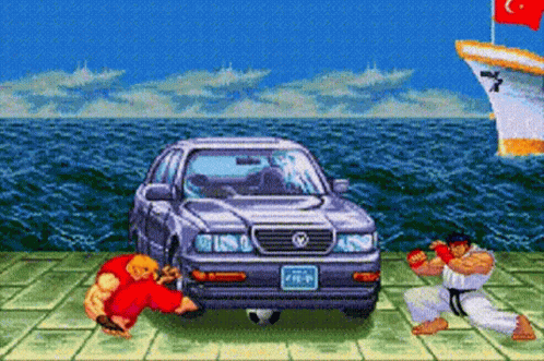 Street Fighter Ken And Ryu Fights GIF