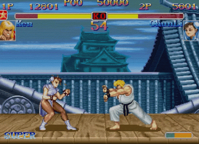 Street Fighter Ken Vs. Chun-Li GIF