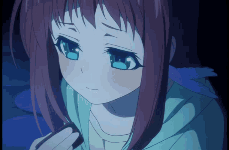 Stress Eating Anime Girl GIF