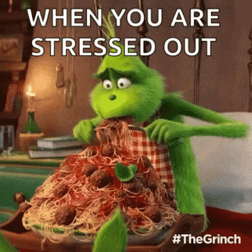 Stress Eating The Grinch GIF
