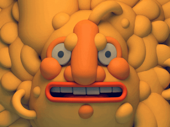 Stress Monster Face Animation 3d GIF 