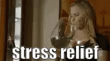 Stress Relief Drinking Amy Schumer GIF