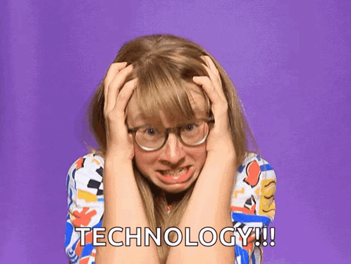 Stressed Woman Pull Hair Technology GIF