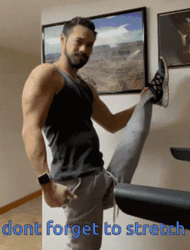Funny Blogger Stretch Exercise Meme GIF