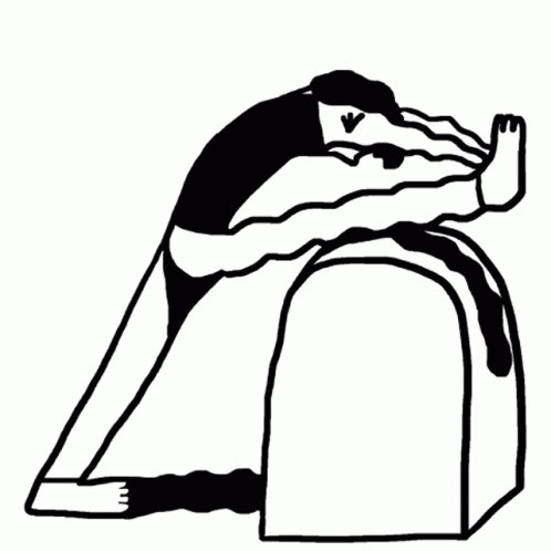 Cartoon Lady Leg Stretch Moving Sketch GIF