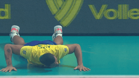 Stretching Alan Souza Brazil Volleyball GIF