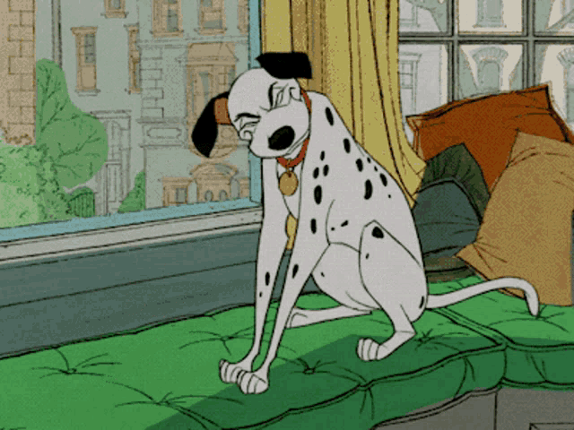 Stretching Dalmatian Dog Pongo GIF